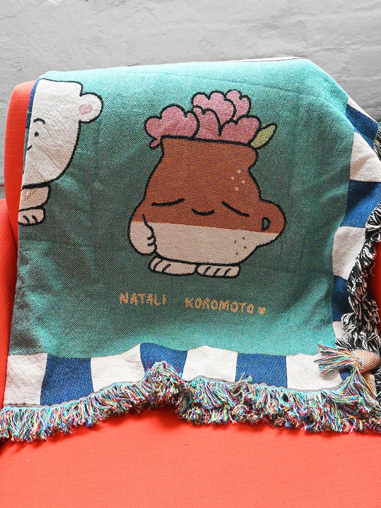 "Ceramic Party" Throw blanket. Design by Natali Koromoto