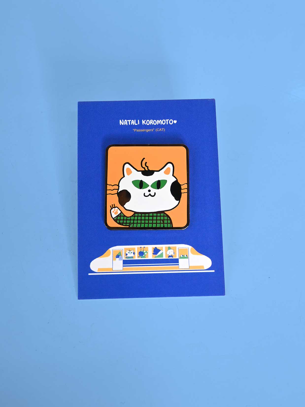 "The Passengers" (Cat) Enamel Pin. Design by Natali Koromoto Martinez (NYC)