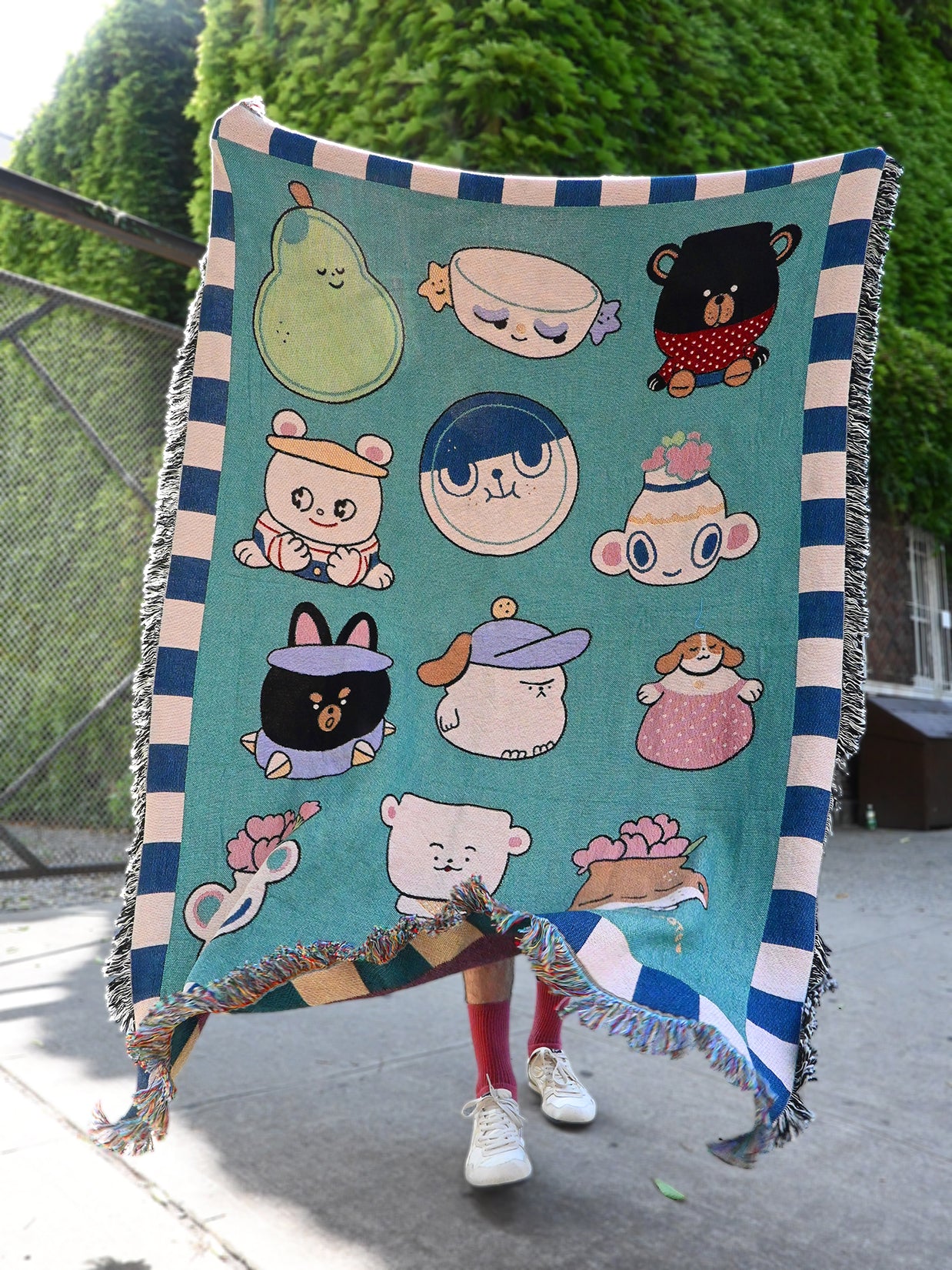 "Ceramic Party" Throw blanket. Design by Natali Koromoto