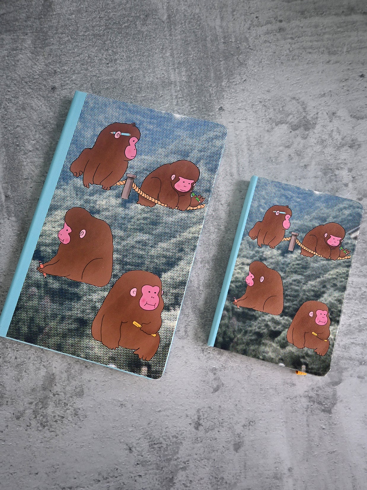 "Macaques!" Hardcover Notebook. Designed by Natali Koromoto Martinez.