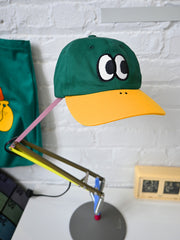 "QUACK/DUCK" Cap design by Natali Koromoto. Made by Ho Hos Hole in The Wall. 100% cotton. Made in NYC.