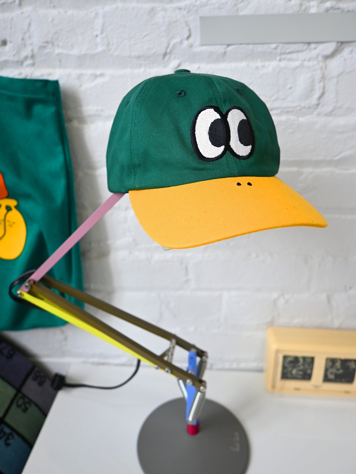 "QUACK/DUCK" Cap design by Natali Koromoto. Made by Ho Hos Hole in The Wall. 100% cotton. Made in NYC.