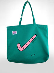 "Just Worm It" tote bag - Design by HO HOS HOLE IN THE WALL