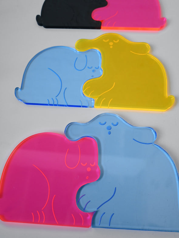 "Perfect Nap" (DOGS) Set of two acrylic coasters