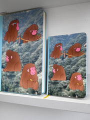 "Macaques!" Hardcover Notebook. Designed by Natali Koromoto Martinez.