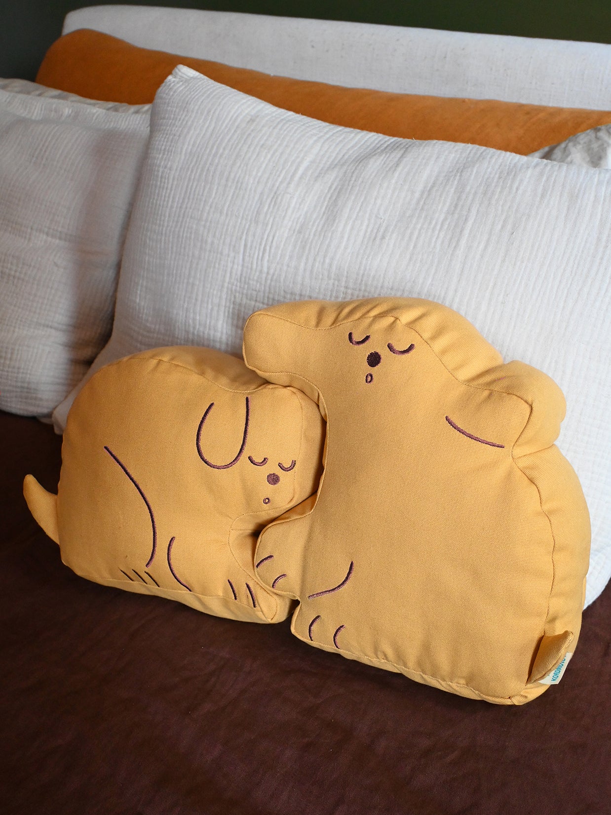 Natali Koromoto "Perfect Nap" design Throw pillow set - Golden