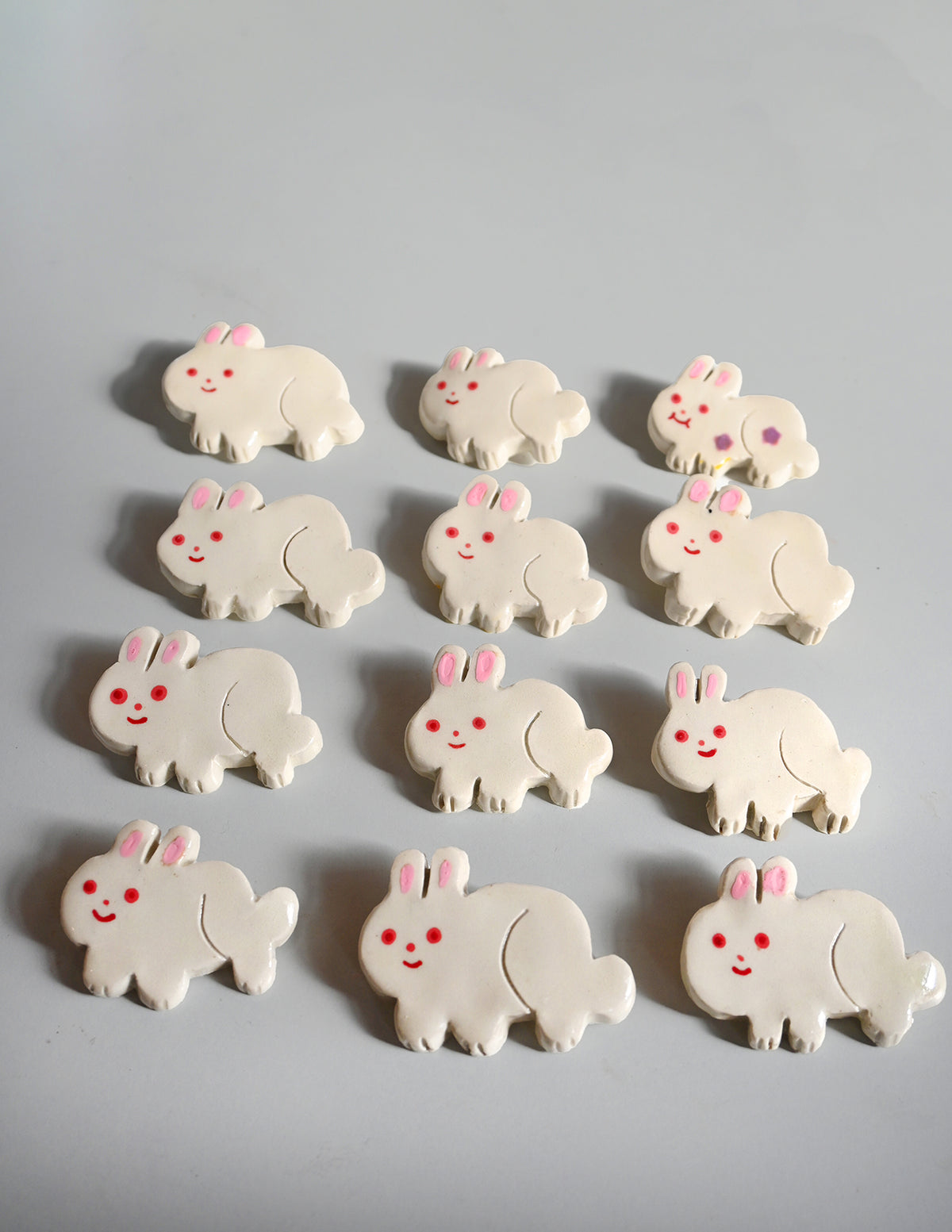 ALBINO RABBIT Ceramic pin