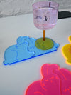 "Perfect Nap" (RABBITS) Set of two acrylic coasters