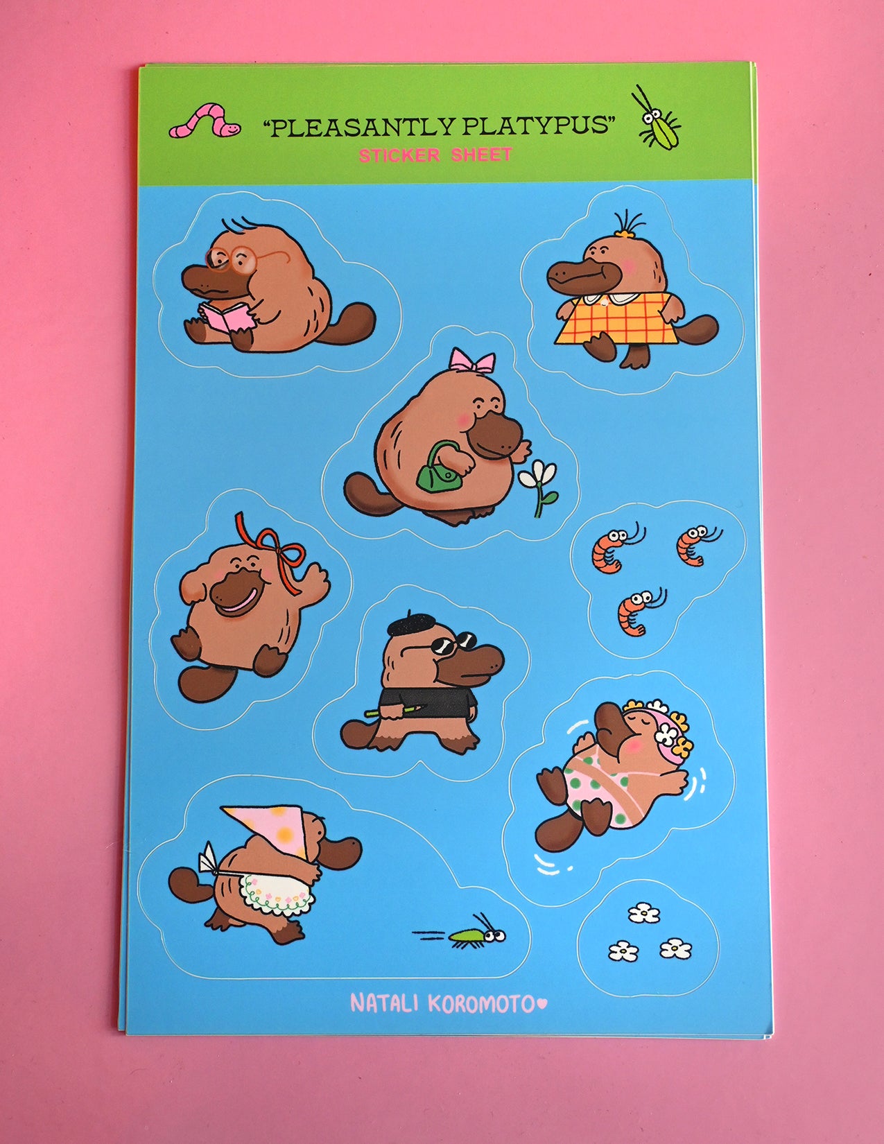 “Pleasantly Platypus” Sticker sheet