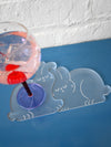 Natali Koromoto designed "Perfect Nap" collection (RABBITS) Set of two acrylic coasters. Frosty clear colorway.