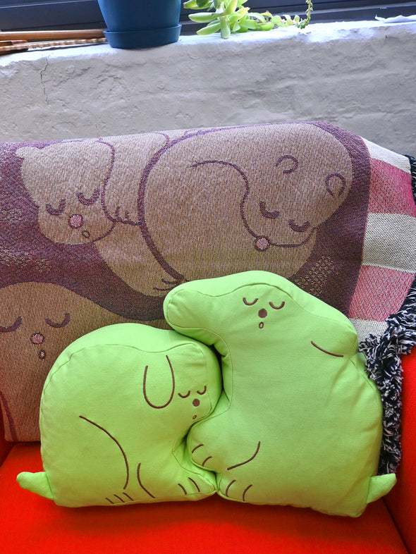 Natali Koromoto "Perfect Nap" design Throw pillow set - KIWI