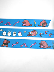 "Pleasantly Platypus" design Washi Tape, by Natali Koromoto.