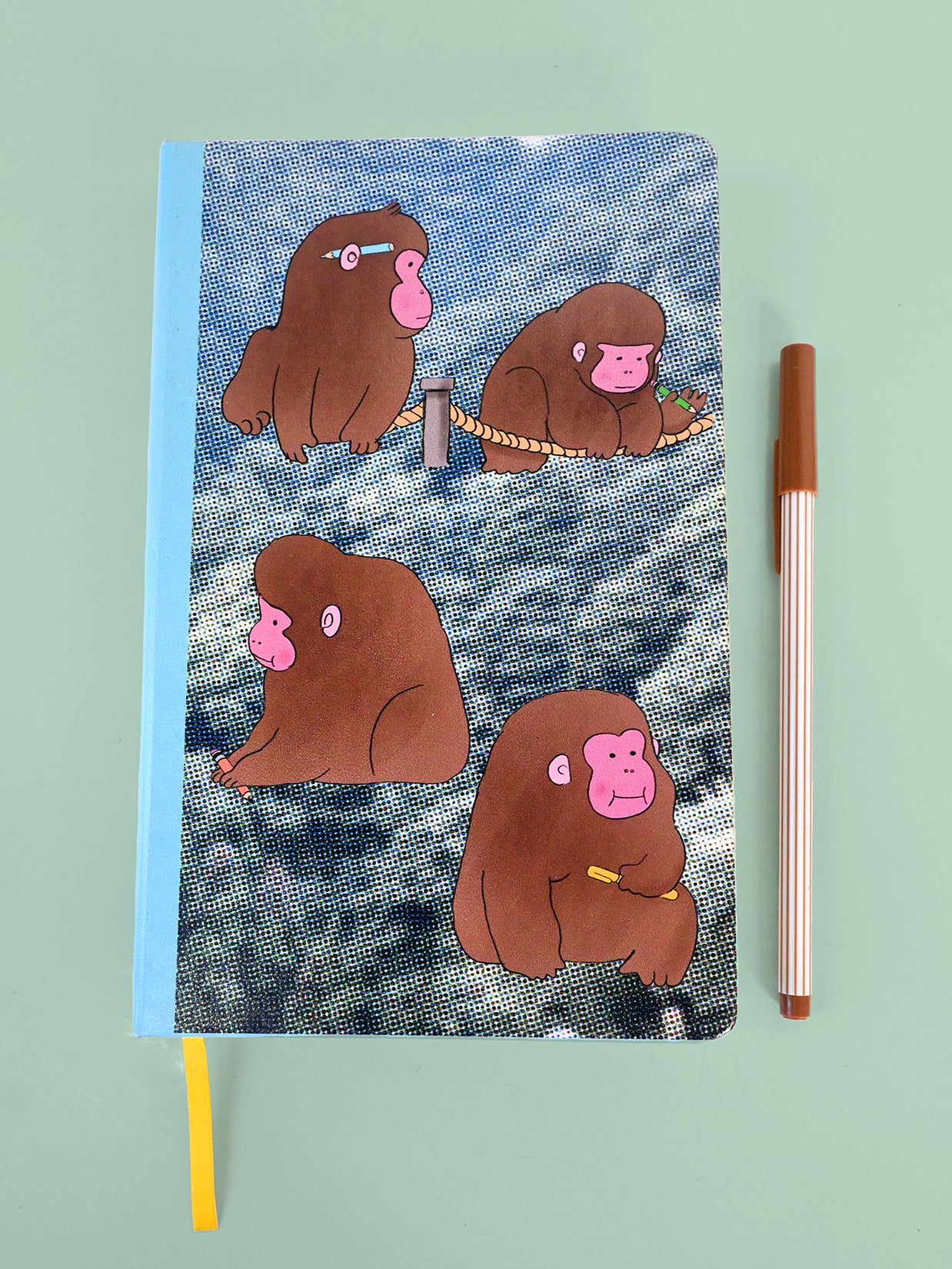 "Macaques!" Hardcover Sketchbook. Designed by Natali Koromoto Martinez.