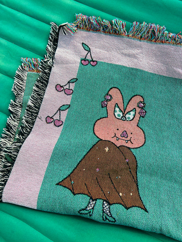 Natali Koromoto designed "Brilliantly Batty" cotton Throw blanket.