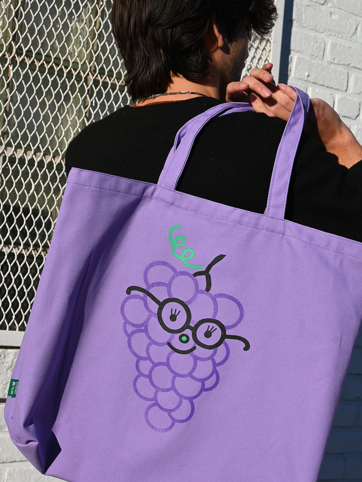 "Grape" screen printed tote bag - Design by Natali Koromoto