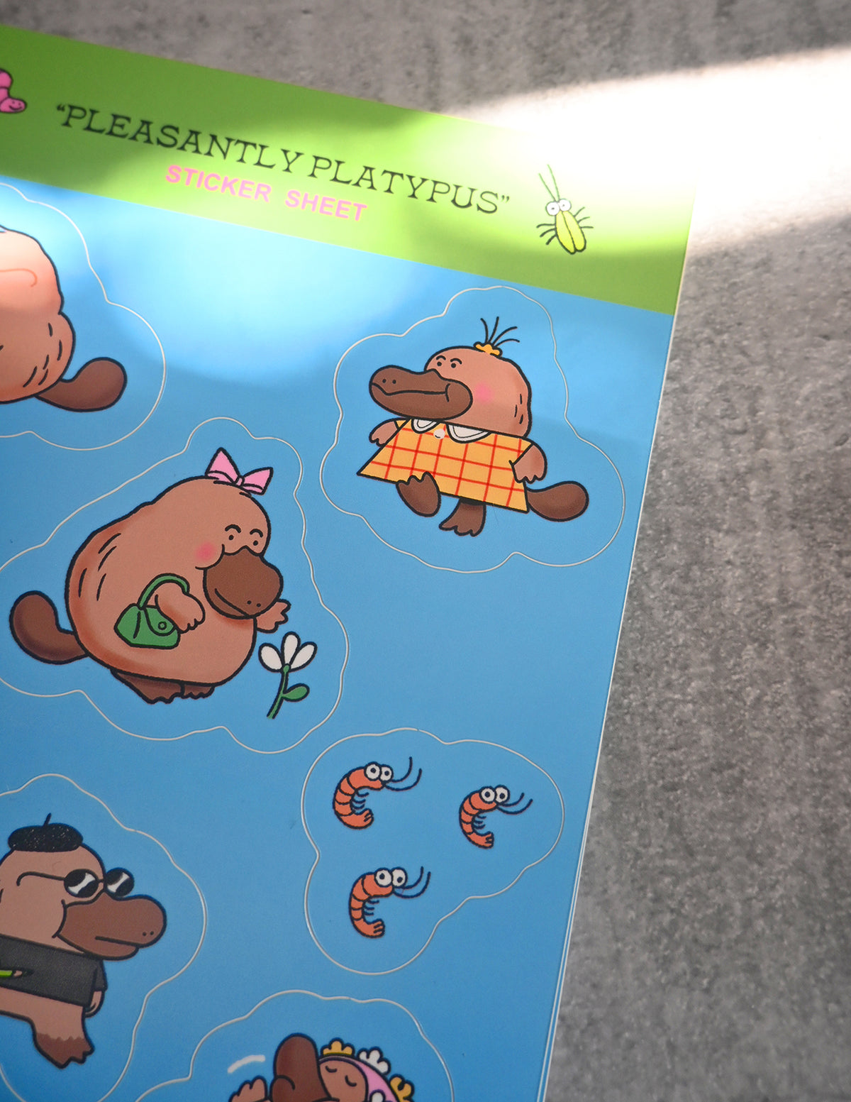 “Pleasantly Platypus” Sticker sheet