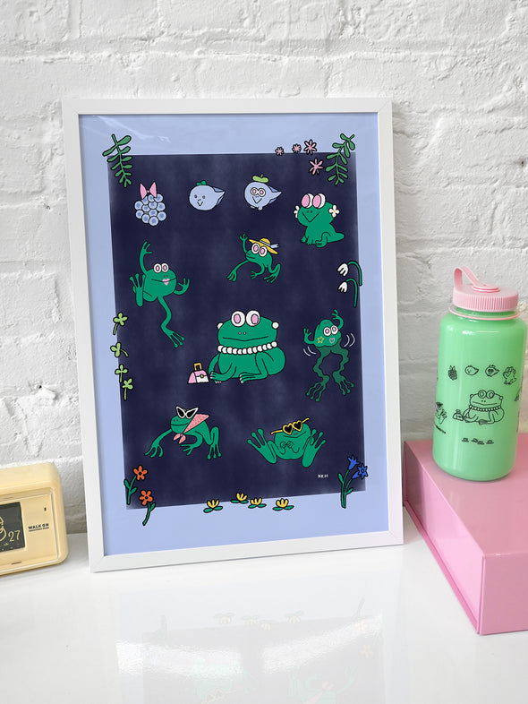 "Fashionably Froggy" Art Print