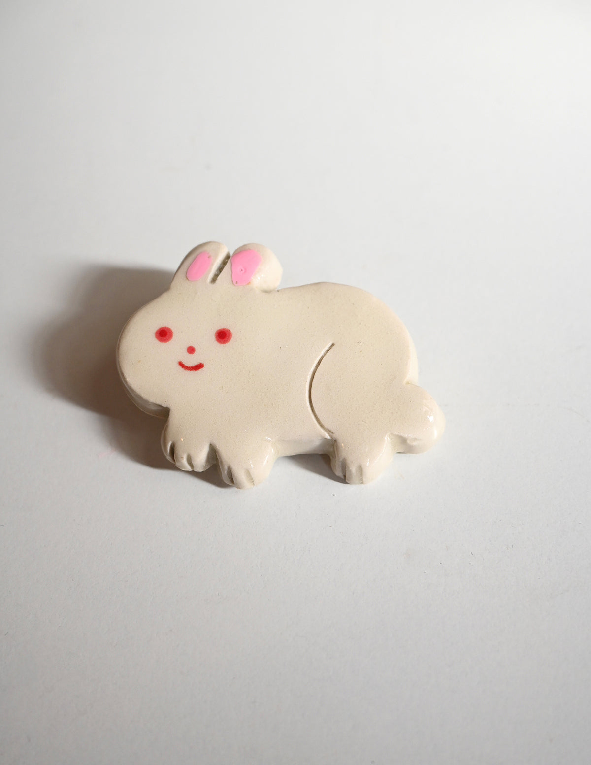 ALBINO RABBIT Ceramic pin