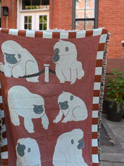 "Macaques!" Throw blanket. Design by Natali Koromoto NYC