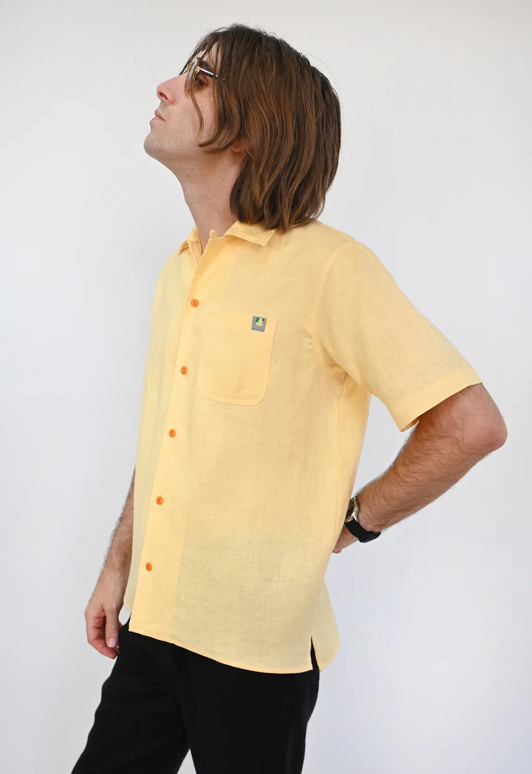 Camisa Lino "Tutti-Frutti" - Amarillo Fresa