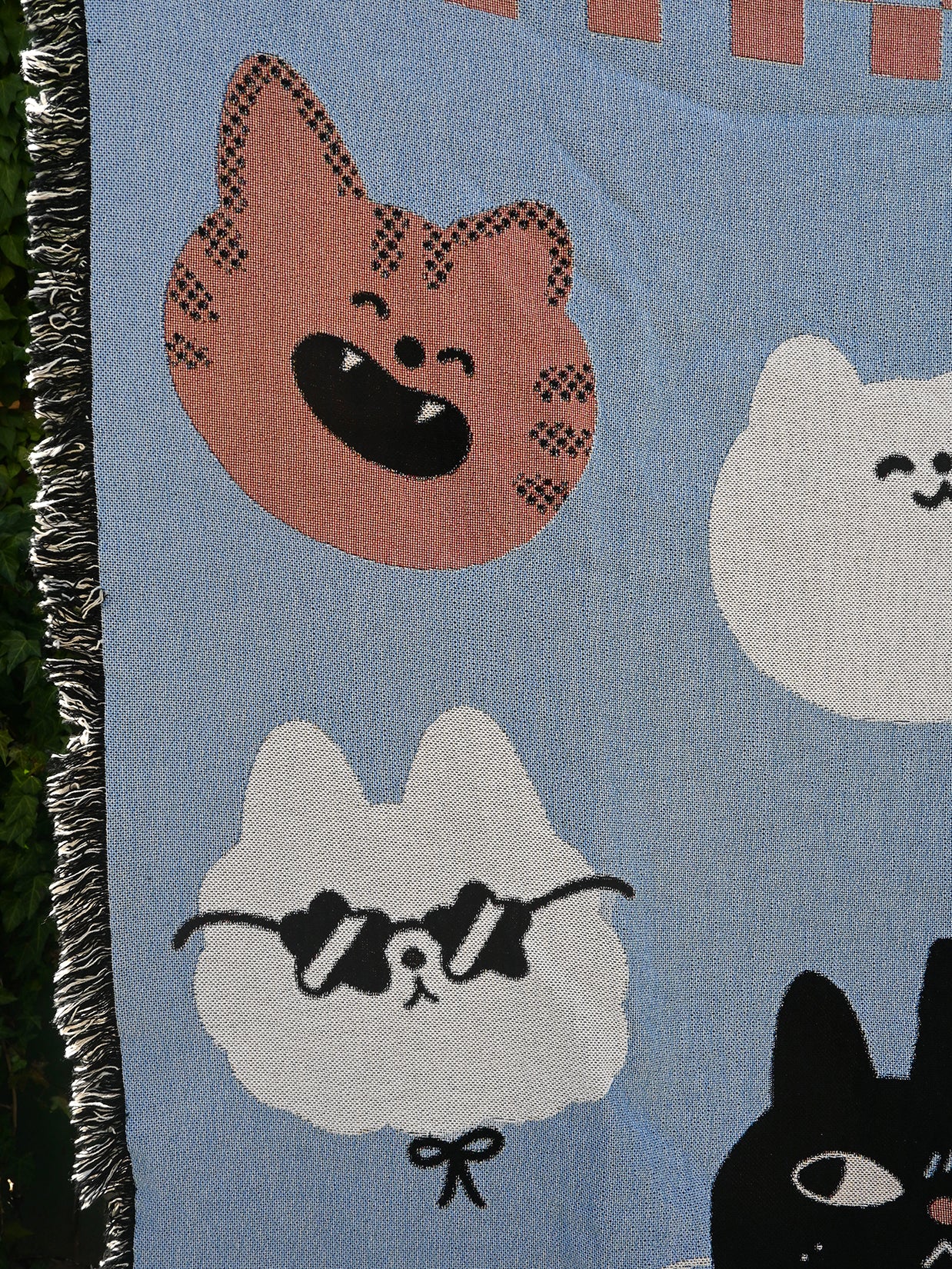 "CATS" Throw blanket design by illustrator Natali Koromoto Martinez. Made in USA.