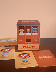 "Los Alfabetos" is a memory card matching game set of 26 pairs of Latin food characters. Designed by illustrator Natalí Koromoto Martínez.