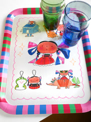 "Maria/ Lele Doll" Jumbo Catch-all tray design by Natali Koromoto Martinez. Tray for keys, knick-knacks, or what have you. Or hang on the wall for decoration.