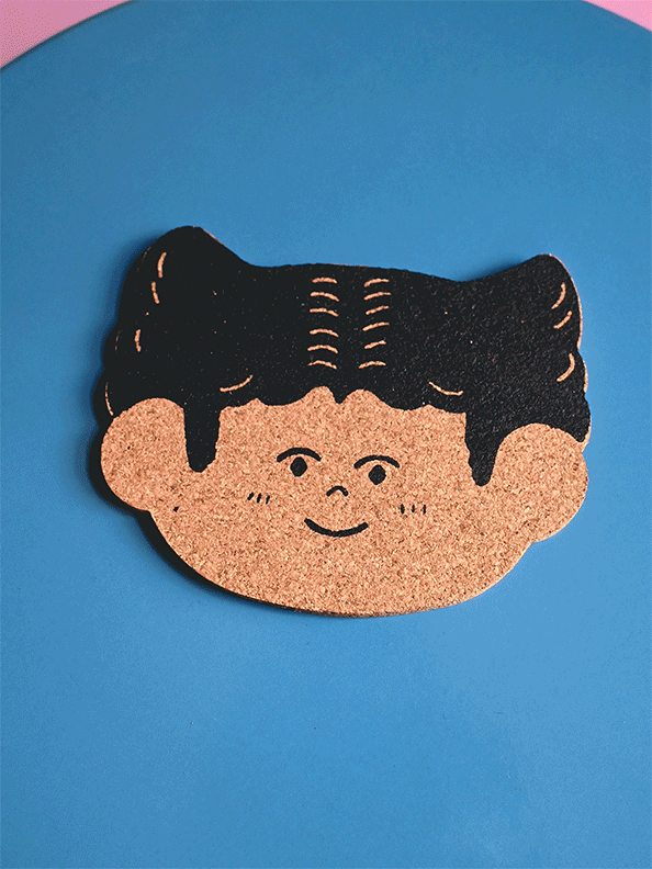 COMING SOON (PRE-ORDER) "Cat Person" Set of four cork coasters