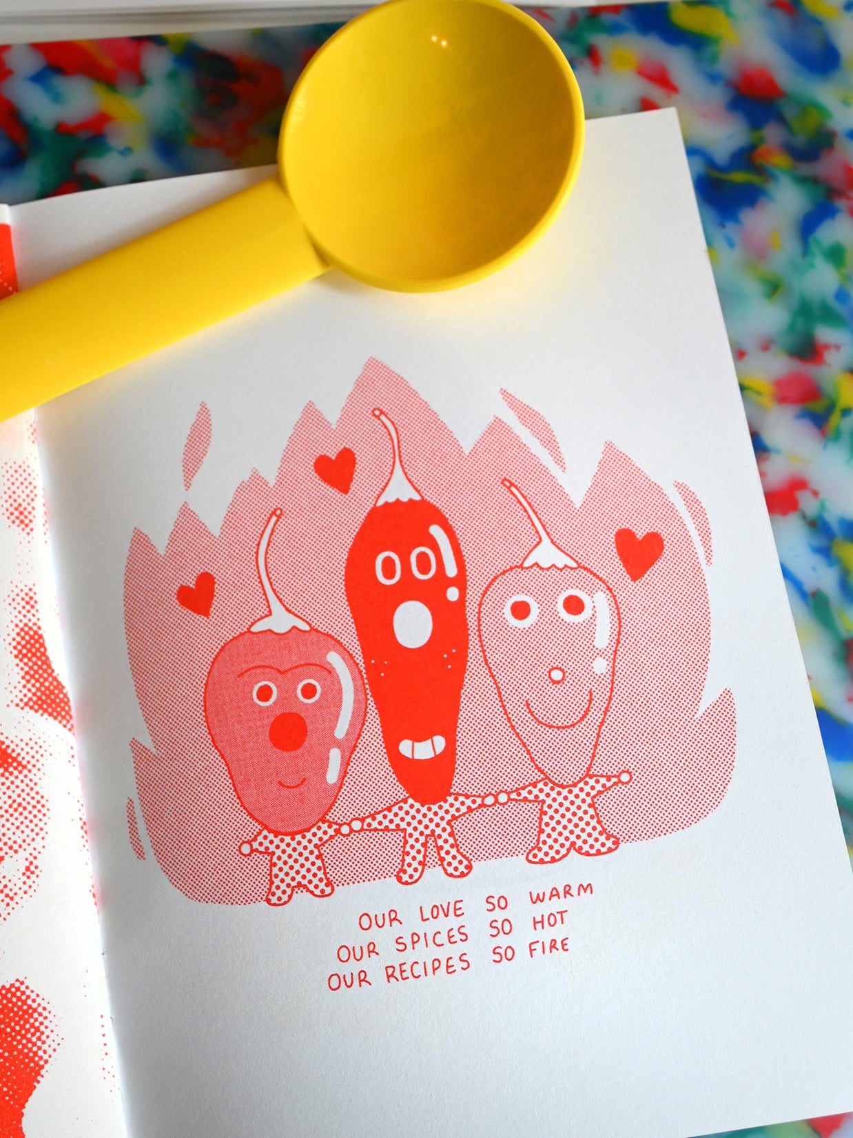 Fiery Recipes to Abolish Ice zine. 10 Fiery recipes. 60% proceeds go to United We Dream. Illustrations by Natali Koromoto Martinez.