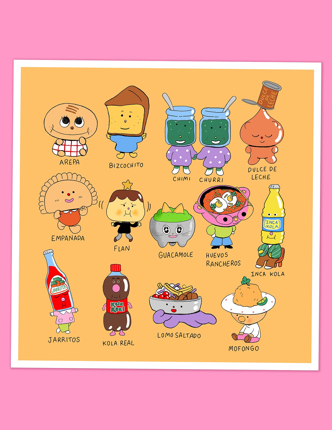 "Los Alfabetos" Art Print, by Natali Koromoto Martinez. Available in size: 10"x 10".