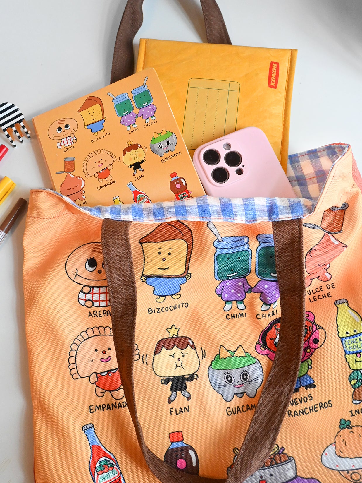 "Los Alfabetos" tote bag, by Natali Koromoto Martinez. 