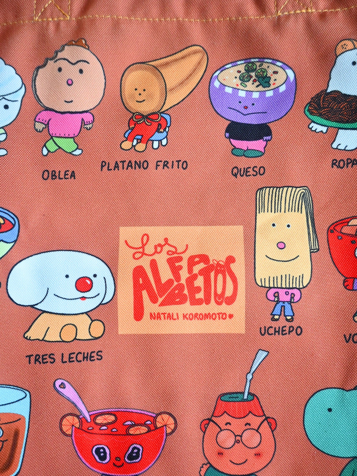 "Los Alfabetos" tote bag, by Natali Koromoto Martinez. 