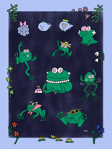 "Fashionably Froggy" Art Print