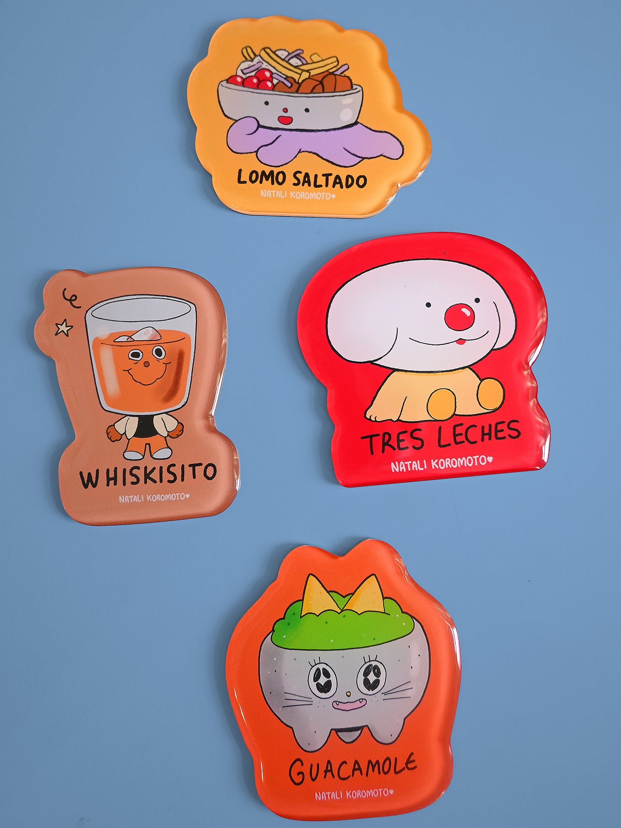 "Spell it out" Acrylic Magnets. Designs by Natali Koromoto Martinez