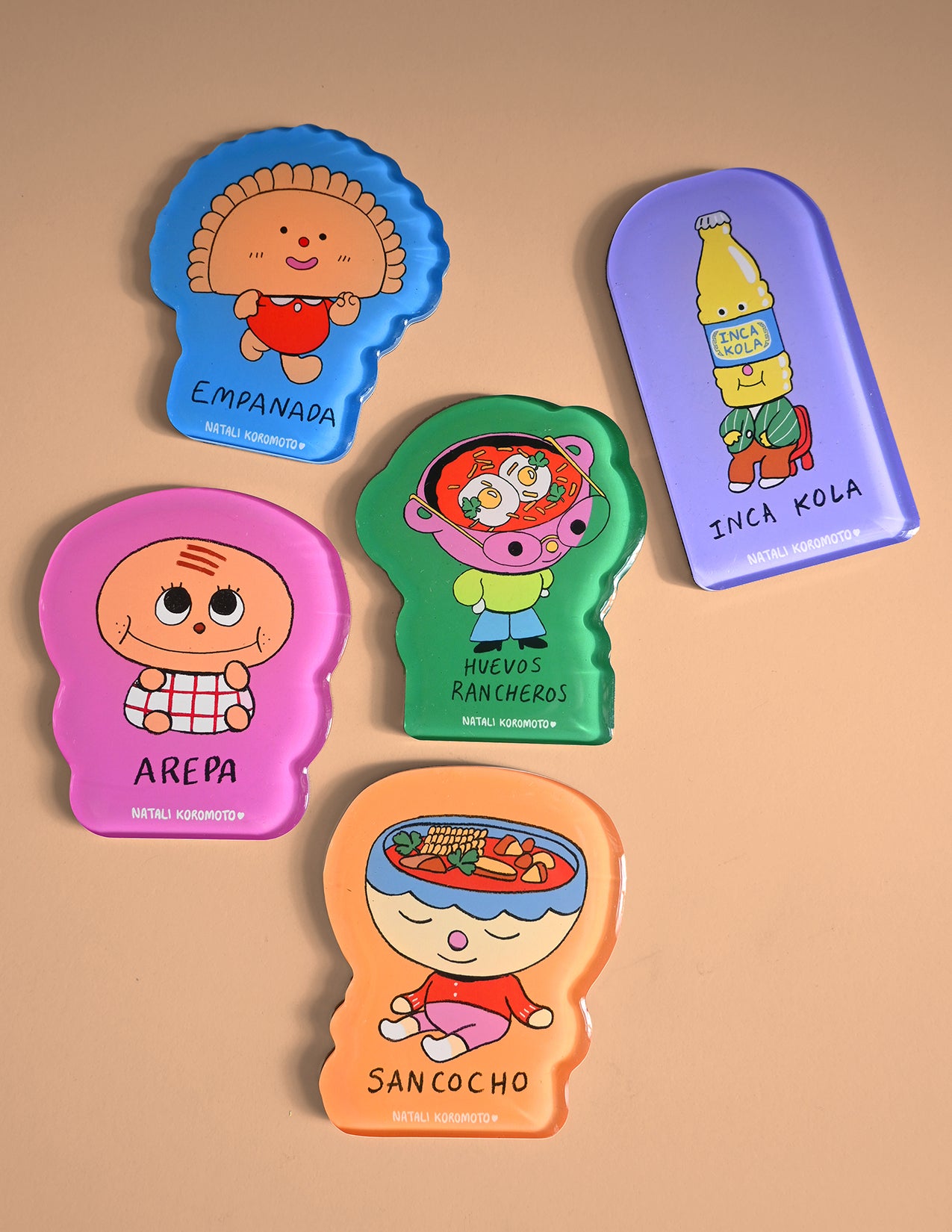 "Spell it out" Acrylic Magnets. Designs by Natali Koromoto Martinez