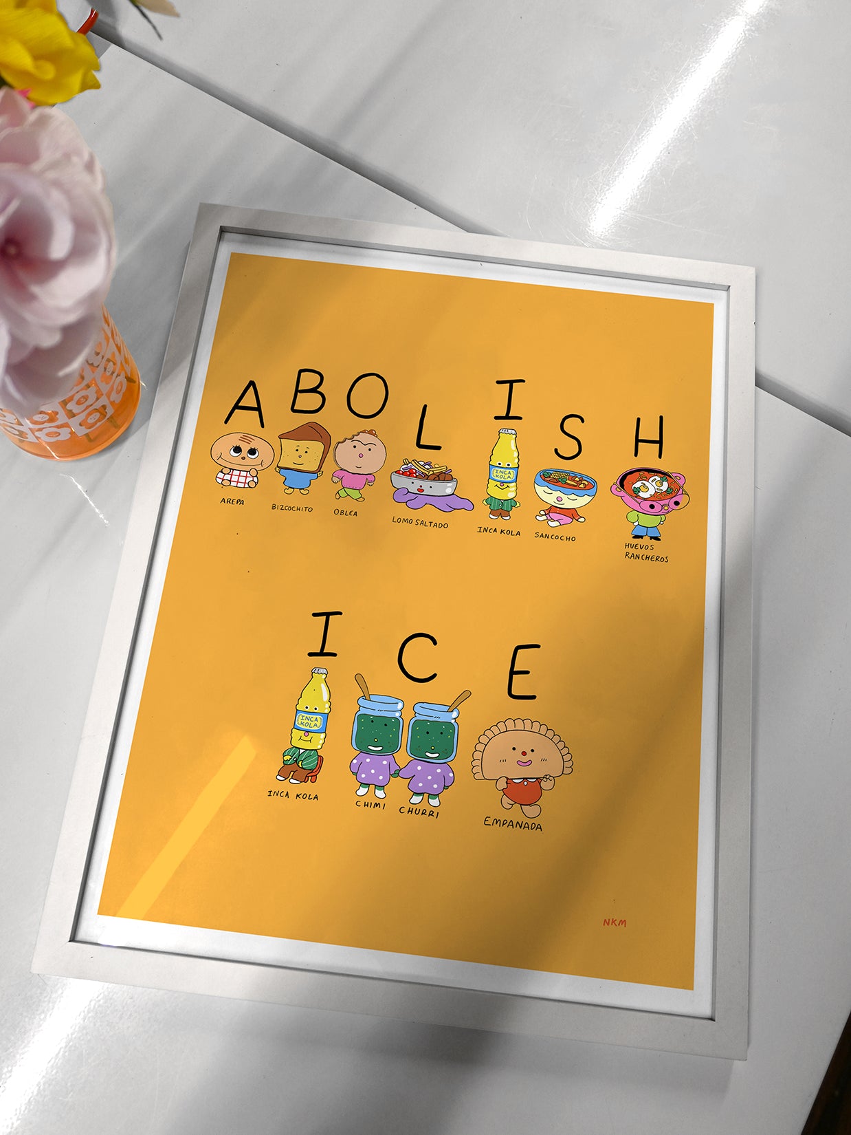 "Spell it out" by Natali Koromoto, paper print. Sizes: 8.5"x11" and 13"X19".
100% of the profits from this print will go to the Defending Our Neighbors fund.