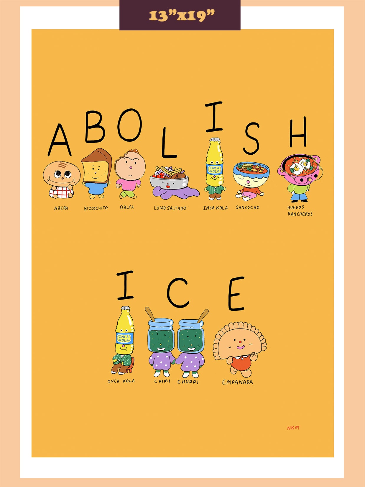 "Spell it out" by Natali Koromoto, paper print. Sizes: 8.5"x11" and 13"X19".
100% of the profits from this print will go to the Defending Our Neighbors fund.