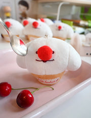"Tres Leches" keychain plush. Design by Natali Koromoto Martinez.