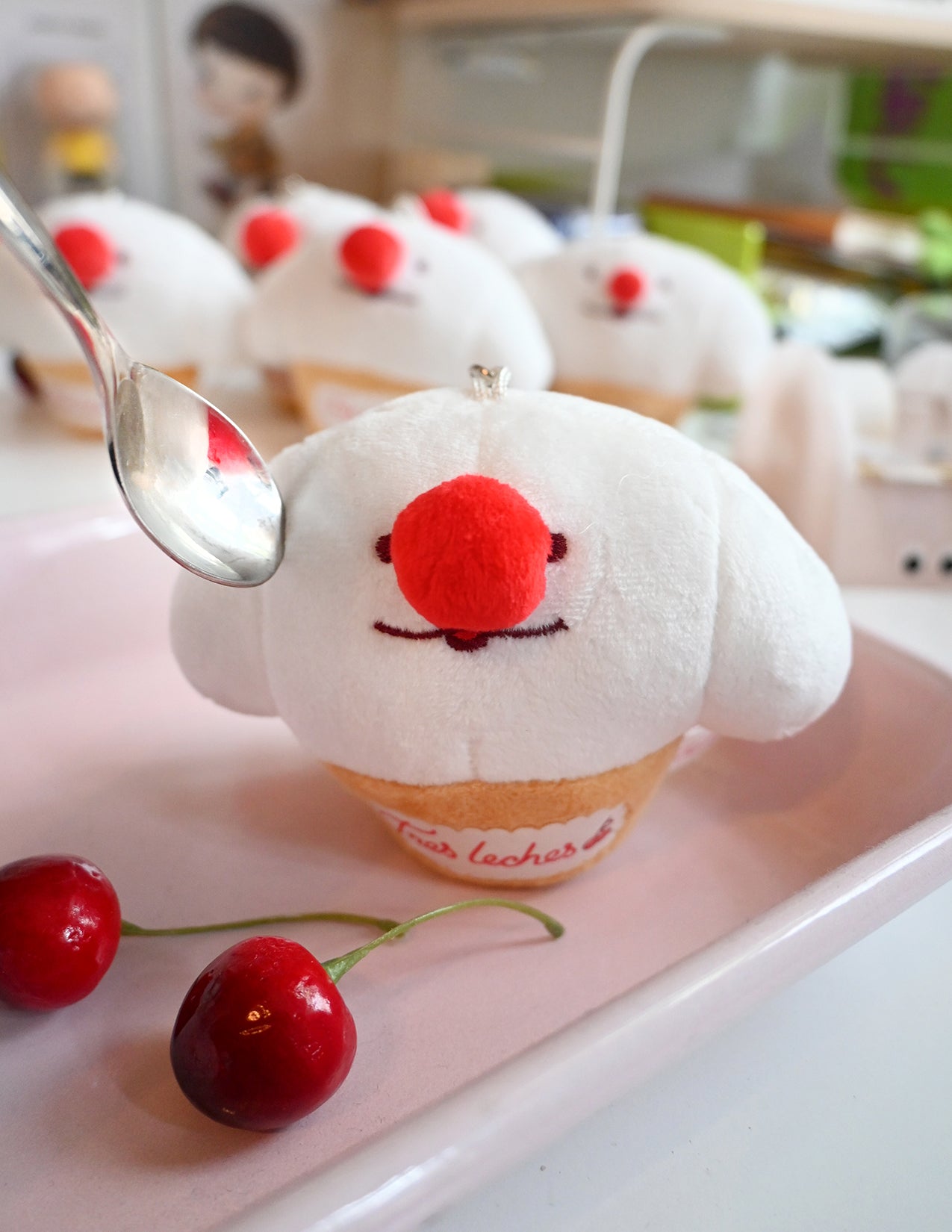 "Tres Leches" keychain plush. Design by Natali Koromoto Martinez.