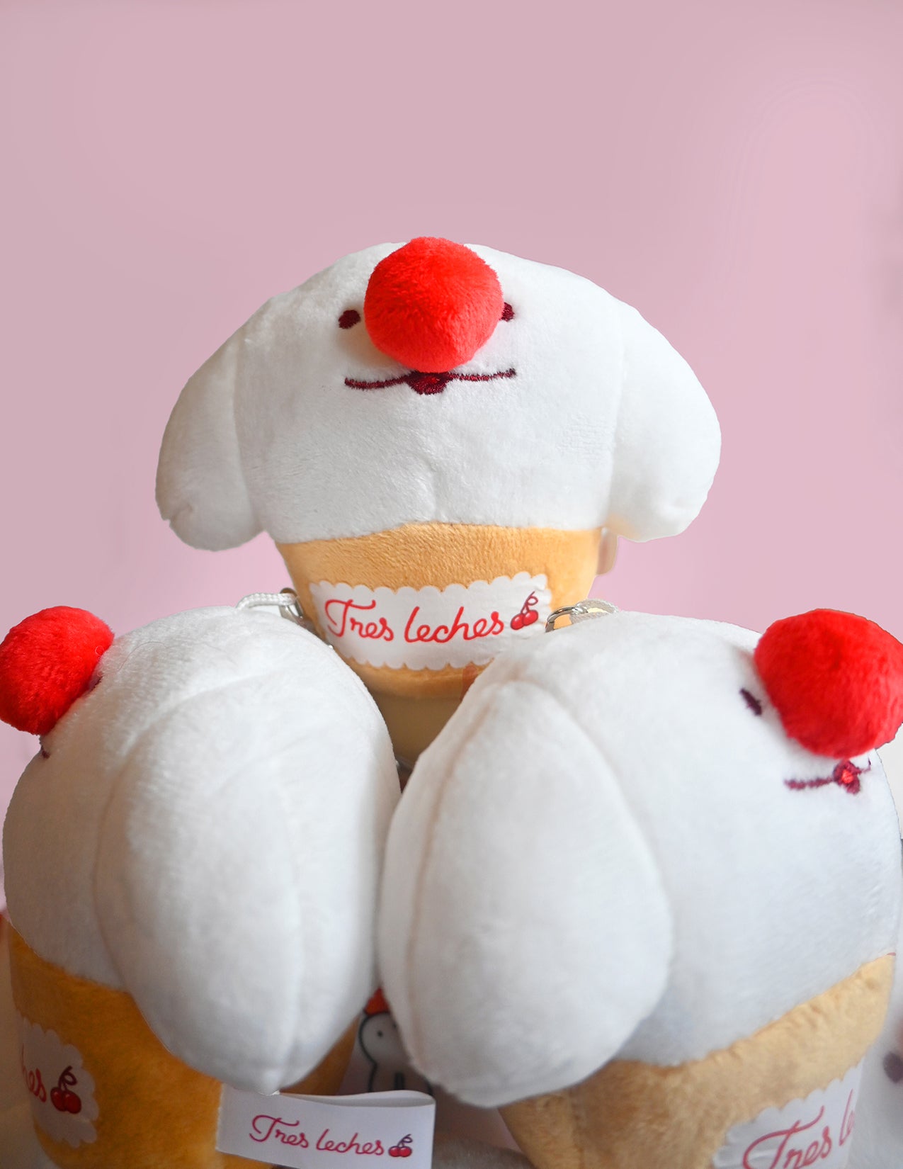 "Tres Leches" keychain plush. Design by Natali Koromoto Martinez.