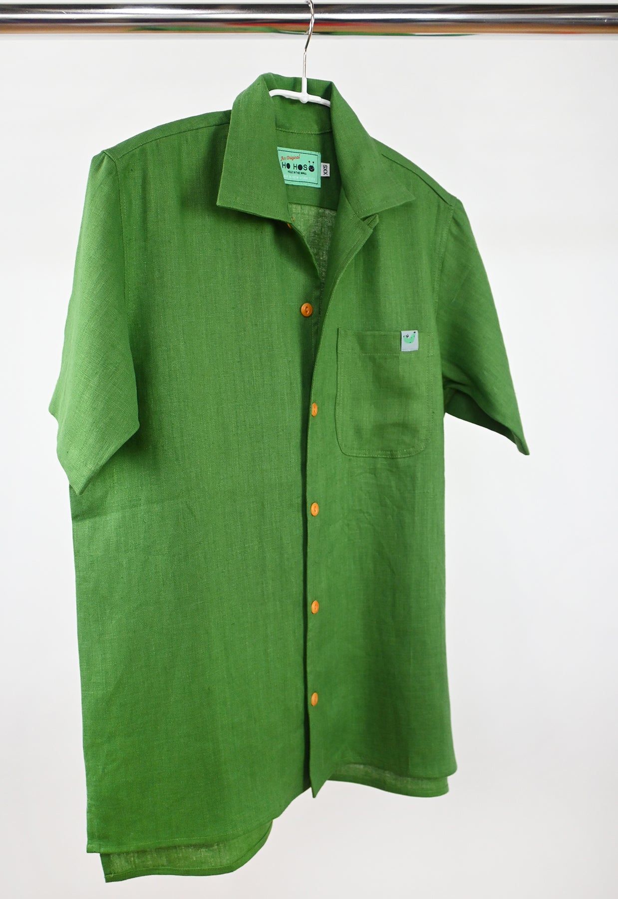 Camisa Lino "Tutti-Frutti" - Verde Llantén