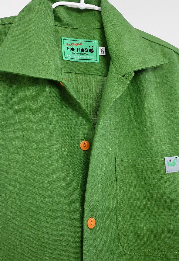 "Tutti-Frutti" Linen Shirt - Plantain Green