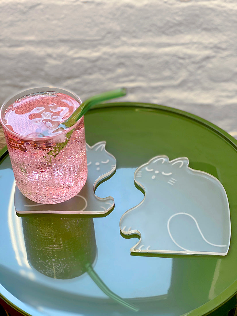 "Perfect Nap" (CATS) Set of two acrylic coasters