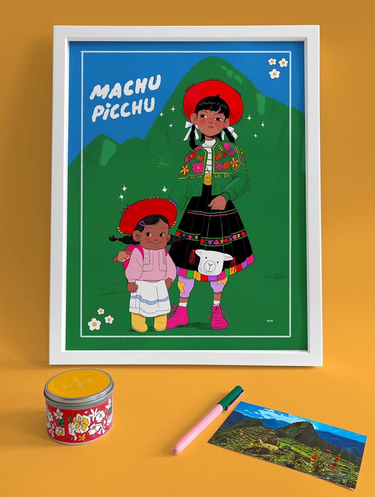 "Machu Picchu" Art Print. Illustration by Natali Koromoto.