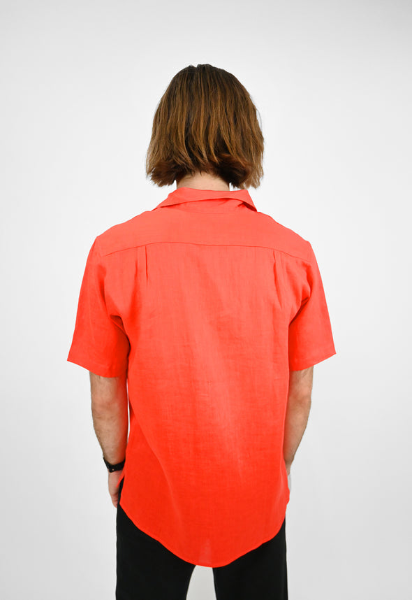 "Tutti-Frutti" Linen Shirt - Tomato