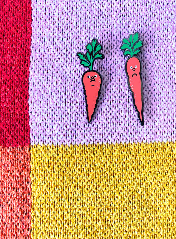 "Carrot" enamel pin set