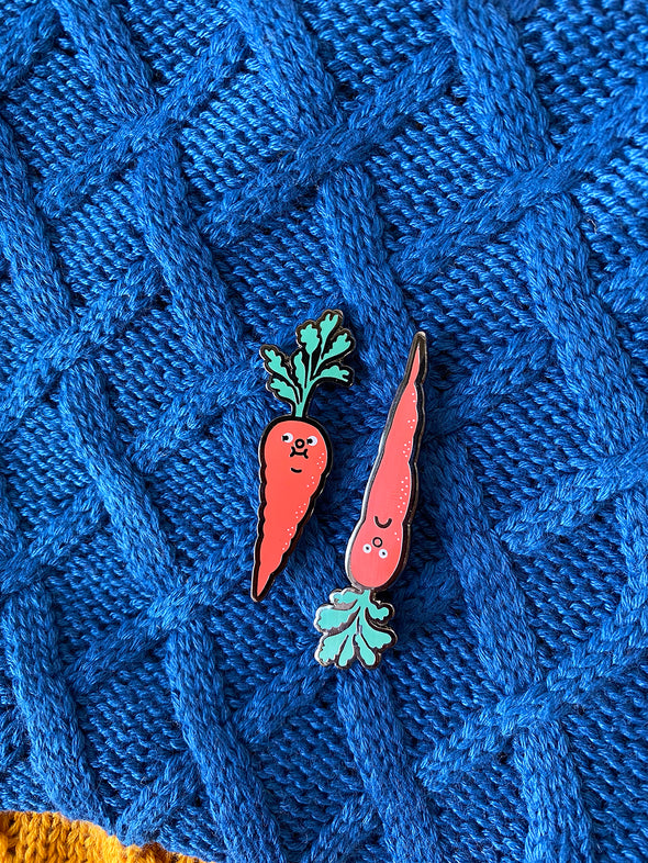"Carrot" enamel pin set