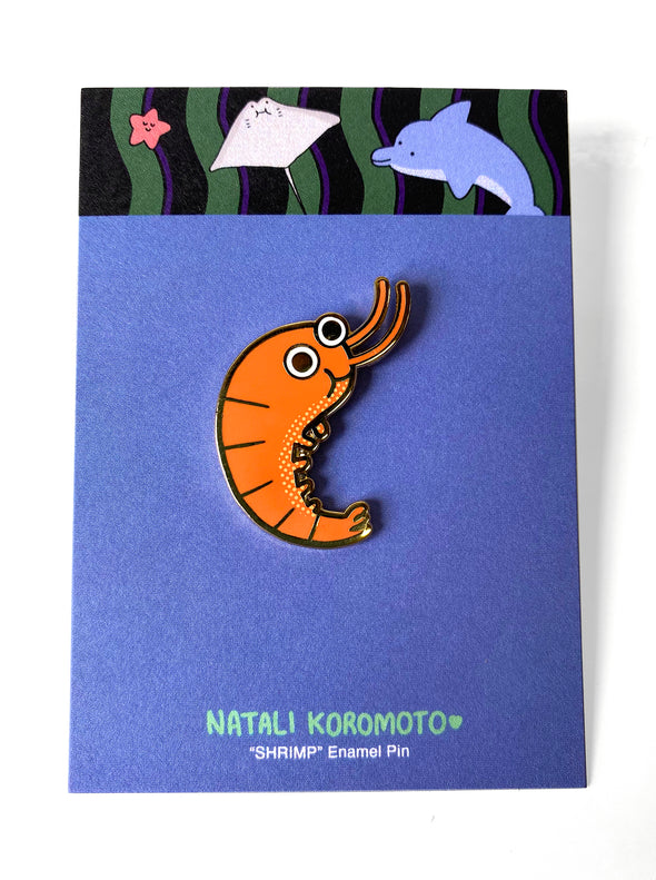 "Shrimp" enamel pin
