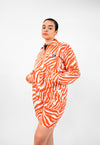 "Zebra Without a Cause" Linen Jacket - Orange Stripe