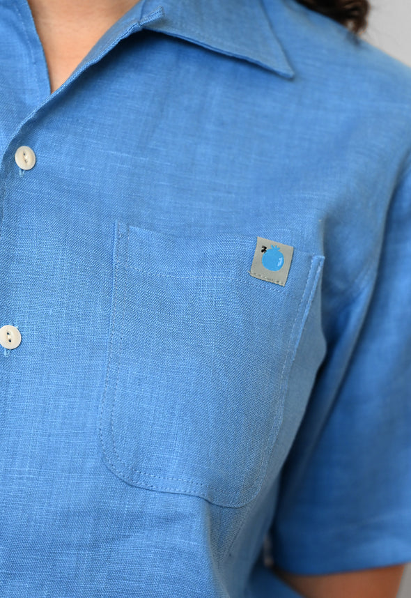 "Tutti-Frutti" Linen Shirt - Blueberry